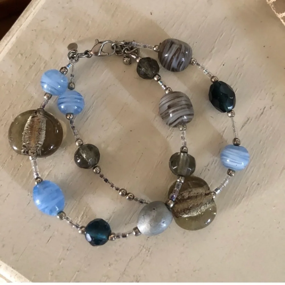 Blue Necklace, Bracelet & Earrings Set